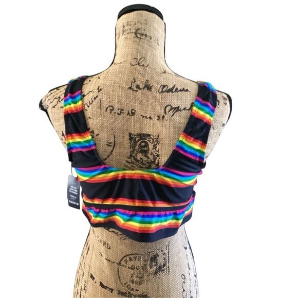 Torrid Bikini Top Rainbow Stripe Scoop - Picture 3 of 7